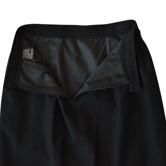 Vintage Black Wool Blend High Waist Pencil Skirt - Size Small Classic Fashion - Picture 6 of 7